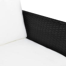 Chloe rossetti Outdoor sofa set nove pezzi nero Poly Rattan divano set three-seat divano size: 5 '27,9 cm x 1' 27,9 cm x 1 '27,9 cm (W x D x H)