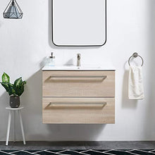 ATUM HOME - Mobiletto da parete con lavabo, con 2 cassetti, chiusura morbida, 800 mm