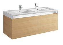 Roca – Unik, Mobile base e lavandino doppio) – Serie Stratum, colore: bianco laccato lucido