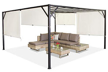 Garden Point Pergola per Terrazza Santorini | 400 x 400 cm | Ideale con mobili da Giardino e Jacuzzi | Montaggio Facile | Crema