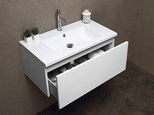 BATHROOMITALSTYLE Mobile Bagno Sospeso con Lavello in Resina Bianco 81x46x30h cm