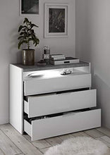 comò 3 cassetti bianco opaco moderno top grigio EFFETTO CEMENTO economico moderno design