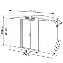 Festnight Capanno Capannone in Ferro per Attrezzi in Metallo Grigio 257x205x178 cm