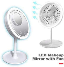 JACKWS Specchio di Trucco Magnifier LED Desktop Lampada cosmetico dello Specchio di Bellezza con Il Ventilatore