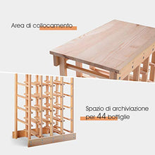 DREAMADE Scaffale per Vino Portabottiglie per 44 Bottiglie in Legno, Resistente e Stabile, 104 x 43 x 27,5 cm