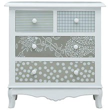 SKM Credenza con 4 Cassetti Bianca e Grigia 65,5x35x68 cm in MDF