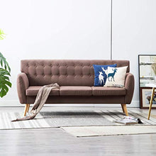 Festnight- Divano a 3 Posti, Divani da Soggiorno in Stoffa Imbottito 172x70x82cm Marrone