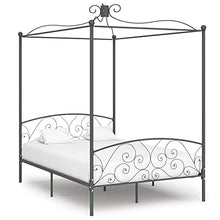 SKM Letto a Baldacchino Grigio in Metallo 120x200 cm (26.6kg)