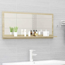 vidaXL Specchio da Bagno Rovere Sonoma 90x10,5x37 cm in Truciolato