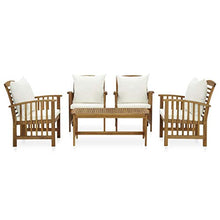 FAMIROSA Set Divani da Giardino 5 pz con Cuscini in Massello di Acacia-7978