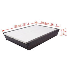 vidaXL Doppio Lettino Prendisole Cuscino Polyrattan Marrone 2 Persone Sdraio