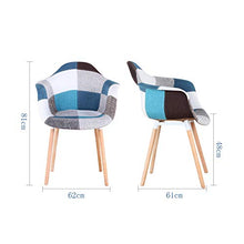Uderkiny Set di 2 sedie Sedia Patchwork con braccioli, Applica alla Cucina Soggiorno alla Sala da Pranzo, ECC (Blu)