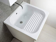 giordanoshop Mobile Lavatoio in Ceramica 60x60x88 cm 2 Ante Ambrosini Bianco Rigato