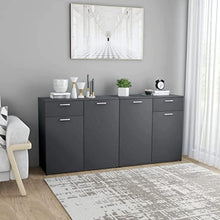 vidaXL Credenza Grigia 160x36x75 cm in Truciolato