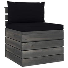 vidaXL Divano da Giardino 4 Posti su Pallet con Cuscini Massello Pino