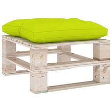 vidaXL Pouf da Giardino Pallet Cuscino Verde Brillante Legno di Pino