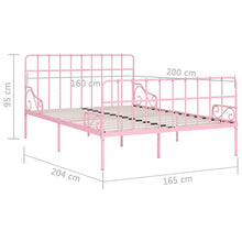 SKM Giroletto con Doghe Rosa in Metallo 160x200 cm