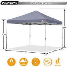 ABCCANOPY Gazebo pop-up 2,5 x 2,5 m con borsa a rulli di aggiornamento, 4 sacchi pesi, pali e corde (telaio grigio)