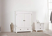 Esidra Eureka Armadio 2 Ante e 2 Cassetti, Pino, Bianco, 140x116x57 cm
