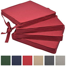 Beautissu Cuscini per sedie in Set da 4 unità Loft SK 45x40x5 cm - Comodi e Resistenti - con Pratico Laccio - Rosso