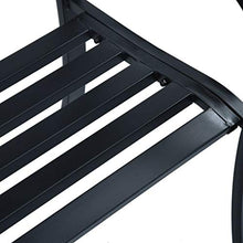 SKM Panchina da Giardino 125 cm Nera in Acciaio