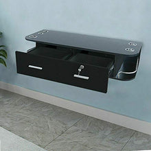 OUKANING Armadietto da parete per bagno, con 2 cassetti, dimensioni: 105 x 41 x 22,5 cm
