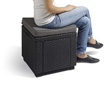 Allibert Cube w/Cushion Sgabello, Marrone/Tortora (Imbottitura in Policotone)