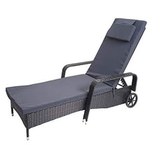 Mendler Lettino Regolabile da Esterno Carrara Alluminio polyrattan Antracite con Cuscino Grigio