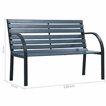 VidaXL - Panca da giardino, 120 cm, colore: Grigio legno