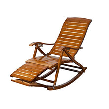 LLSS Sedia a Dondolo, Poltrona reclinabile in Legno massello con Schienale per Pausa Pranzo, Poltrona da Giardino Portatile Regolabile da Esterno con Piedini ma