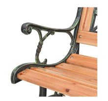 Panca da giardino in legno a 3 posti, con gambe in ghisa