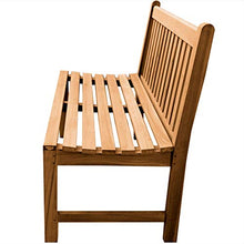 Panca da giardino Ascoli in legno massiccio di teak, senza braccioli