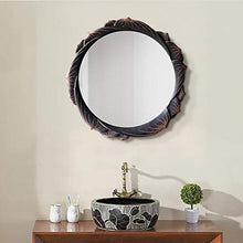 JoinBuy.R - Specchio da parete rotondo a forma di loto per il bagno, per il trucco, decorazione artistica creativa
