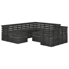 vidaXL Set Divani da Giardino su Pallet 10 pz Legno Pino Grigio Scuro