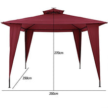 Deuba Gazebo da Giardino Sairee 3,5x3,5cm Impermeabile sovratetto UV50+ Padiglione da Esterno terrazza Rosso