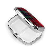 Fraser - Portapillole quadrato per medicine, motivo tartan rosso