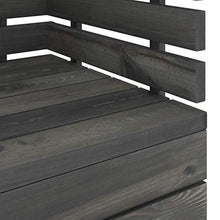FAMIROSA Set Divani da Giardino su Pallet 5 pz Legno Pino Grigio Scuro-3742