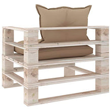 FAMIROSA Divano da Giardino in Pallet con Cuscini Beige in Legno di Pino