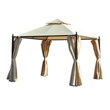 miozzi Gazebo da Giardino Impermeabile con Pannelli Laterali Beige 3x3m