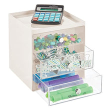 mDesign Mini cassettiera da appoggio — Cassettiera da Ufficio per cancelleria — Pratico portaminuterie da Tenere sulla scrivania — Set da 2 — Crema/Trasparente