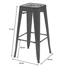 Set 2X sgabelli bistrot Design Industriale HWC-A73 Metallo Verniciato Rosso