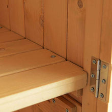 Outsunny Capanno per Attrezzi e Utensili da Giardino con 4 Scompartimenti in Legno di Abete Impermeabile 87x46.5x160cm