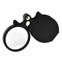 HelloCreate - Lente d'ingrandimento 10x, pieghevole, portatile, con borsa in pelle