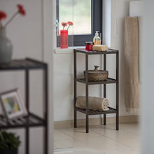 Relaxdays 10020914 Scaffale da Bagno, bambù, Ripiani Portaoggetti, Mobiletto Salvaspazio, 80x34,5x33 cm, Mobile Cucina, Marrone, Legno, 33x34.5x80 cm