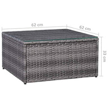 Tidyard Set Divani da Giardino 5 pz con Cuscini in Polyrattan,Poltrone e Tavolino Grigio