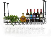 Leifeng Tower Classico Wine Rack Materiale Ferro battuto, Hanging Wine Rack Capovolto Calice Rack Creativa Hanging Cup Holder Home Kitchen Wine Rack (Color : Black)