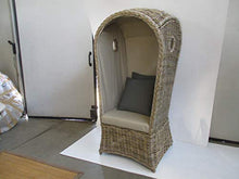 fantasie d oriente Poltrona in Kubo Rattan con Cupola CM 77X73X160 H Foderata con Cuscino Poltrona Vimini