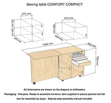 Comfort COMPACT | Mobiletto per Macchina da Cucire | Armadi da Сucito | (Oak Kendal Cognac)