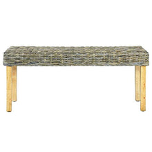 vidaXL - Panchina Kubu in rattan naturale e legno di mango massiccio, 110 cm