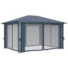 vidaXL Gazebo con tende, 400 × 300 cm, antracite, alluminio